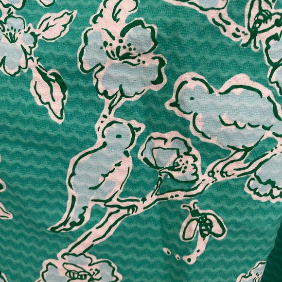 Lilly pulitzer green birds and bees fit and flare dress 6 - Picture 3 of 6